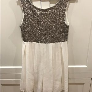 White dress, top half with silver sequin!